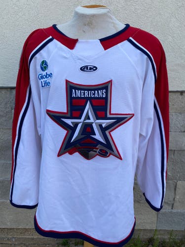 AK Allen Americans ECHL Pro Stock Game Used Jerseys White POCHIRO 8965