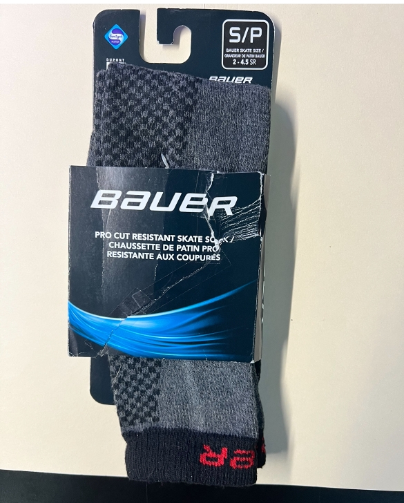 Black Youth Men's New Small Bauer Protective Skate Socks