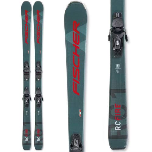NEW FISCHER RC FIRE SKIS SIZE 150 CM WITH FISCHER BINDINGS $489