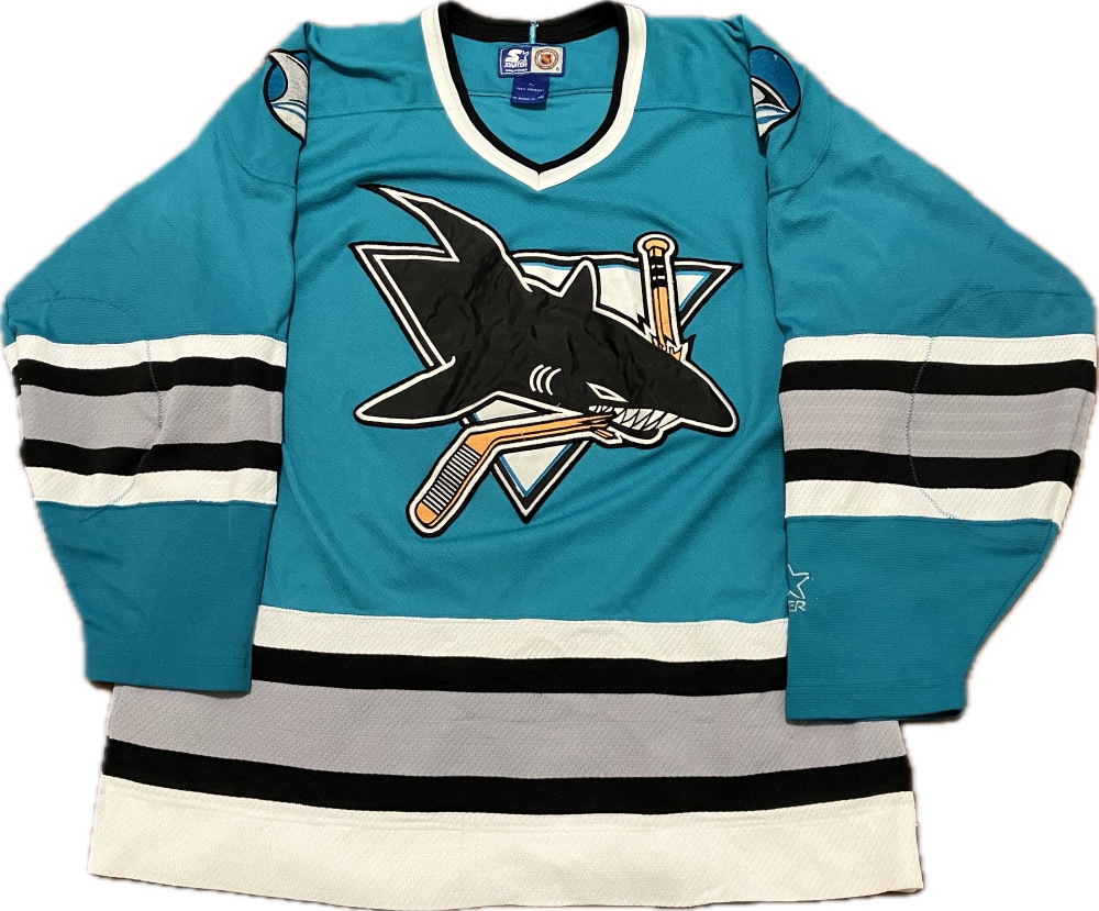 San Jose Sharks Vintage 90’s Blank STARTER NHL Hockey Jersey Size L