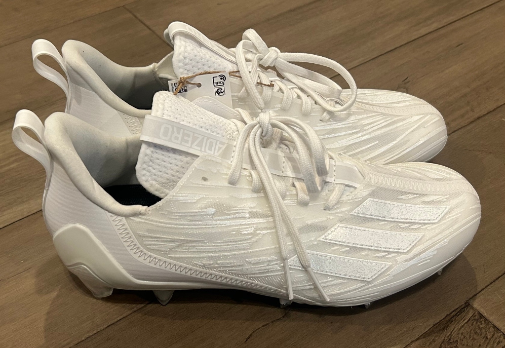 Size 7 Men’s Adidas Adizero 12  Football Cleats Triple White New