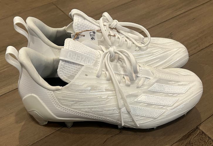 Size 7.5 Men’s Adidas Adizero 12  Football Cleats Triple White New