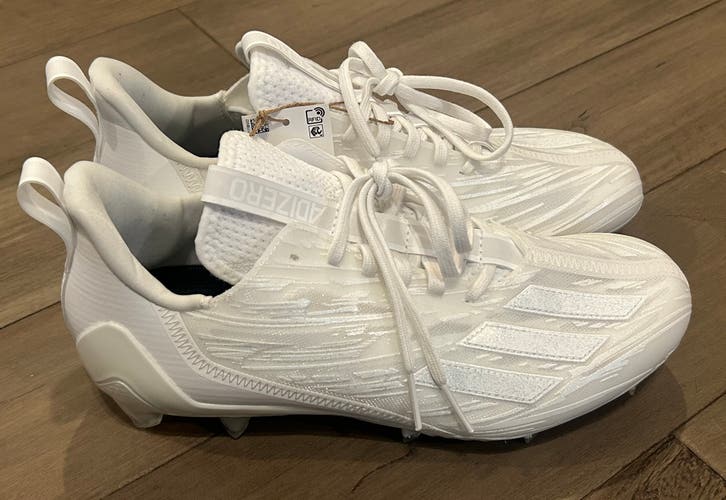 Size 9 Men’s Adidas Adizero 12 Football Cleats Triple White New