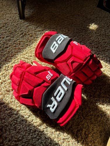 Bauer 14" Pro Stock Supreme 1S Gloves New Jersey Devils