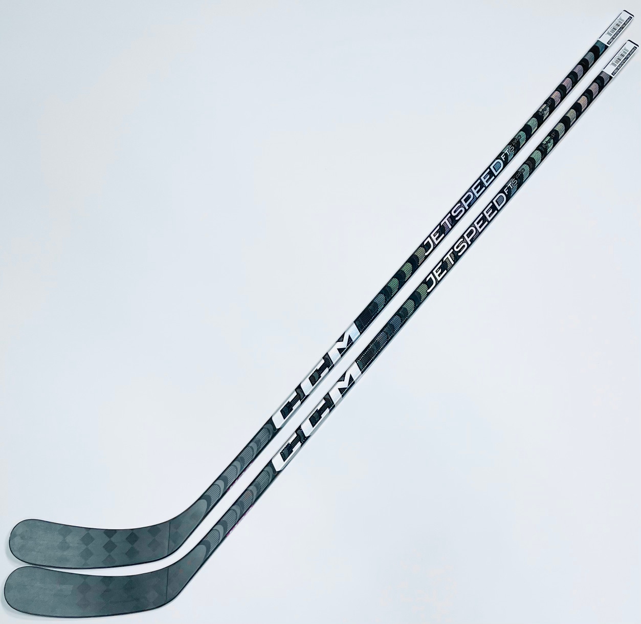 New 2 Pack Silver CCM Jetspeed FT5 Pro Hockey Stick-RH-90 Flex-P90-Grip W/ Bubble Texture
