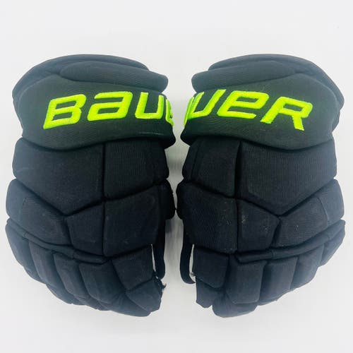 Dallas Stars BLACKOUT Bauer Supreme Ultrasonic Hockey Gloves-14"-Custom Shortened Cuffs