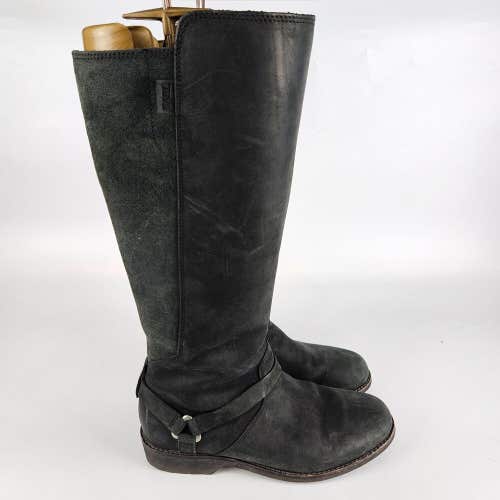 Teva De La Vina Dos Women's Size 8 Tall Black Leather Waterproof 1017143 Boots