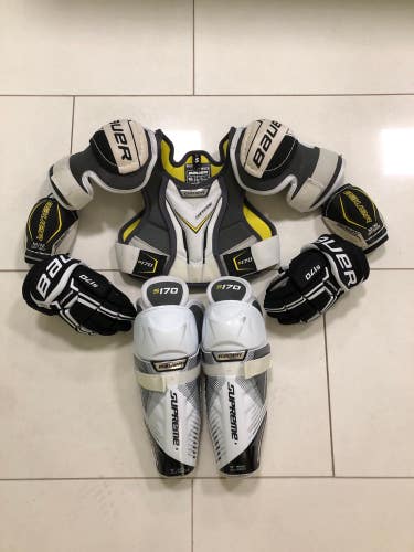 Used Bauer Supreme S170 Youth Hockey Bundle