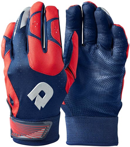 DeMarini CF NAVY/SCARLET Baseball Softball Batting Gloves Adult 2XLarge -WTD6114NS2X