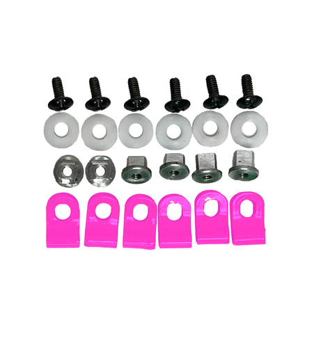 Mix Hockey Goalie Mask Cage Powder Coated Clips and Screws kits - PINK