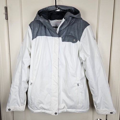 Spyder XTL 5K Women's Size: 14 Insulated Winter Ski Snow Jacket Coat White Gray