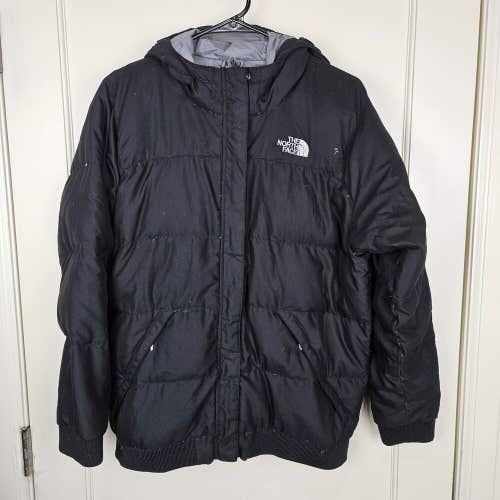 The North Face 550 Down Puffer Jacket Women Size: XL Black Full Zip No Hood