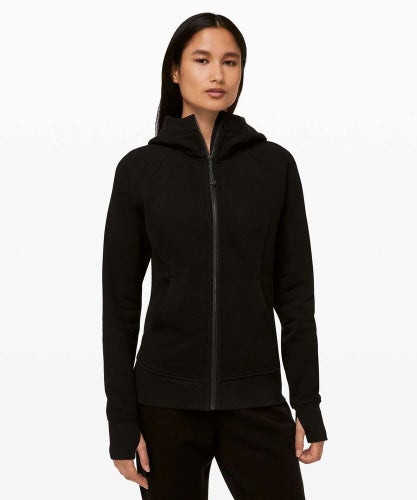 Lululemon Scuba Hoodie Light Cotton Fleece Women's Size: 6 Black Full Zip Jacket