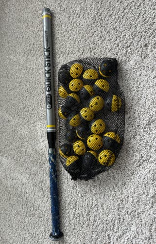 SKLZ Quick Stick Underload Training Bat with 2 dozen Impact Practice Baseballs