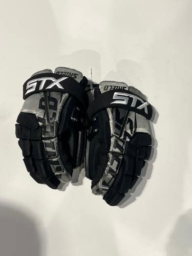 Black Used STX Shield 300 Lacrosse Gloves Large