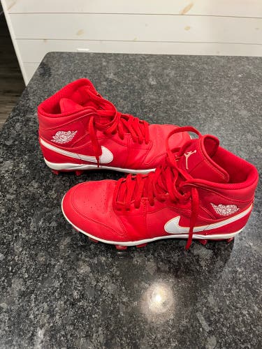 Red Men's Molded Cleats High Top Air Jordan
