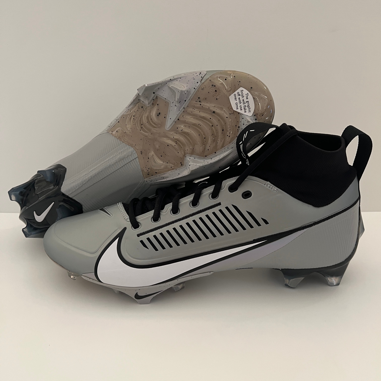 (Size 13) Nike Vapor Edge Pro 360 2 'Smoke Grey Black' Lacrosse/Football Cleats