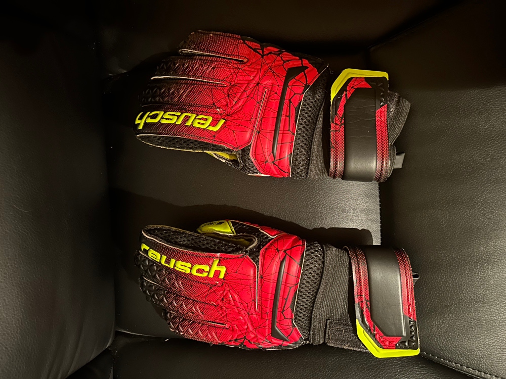 Used One Size Fits All Reusch Goalie Gloves