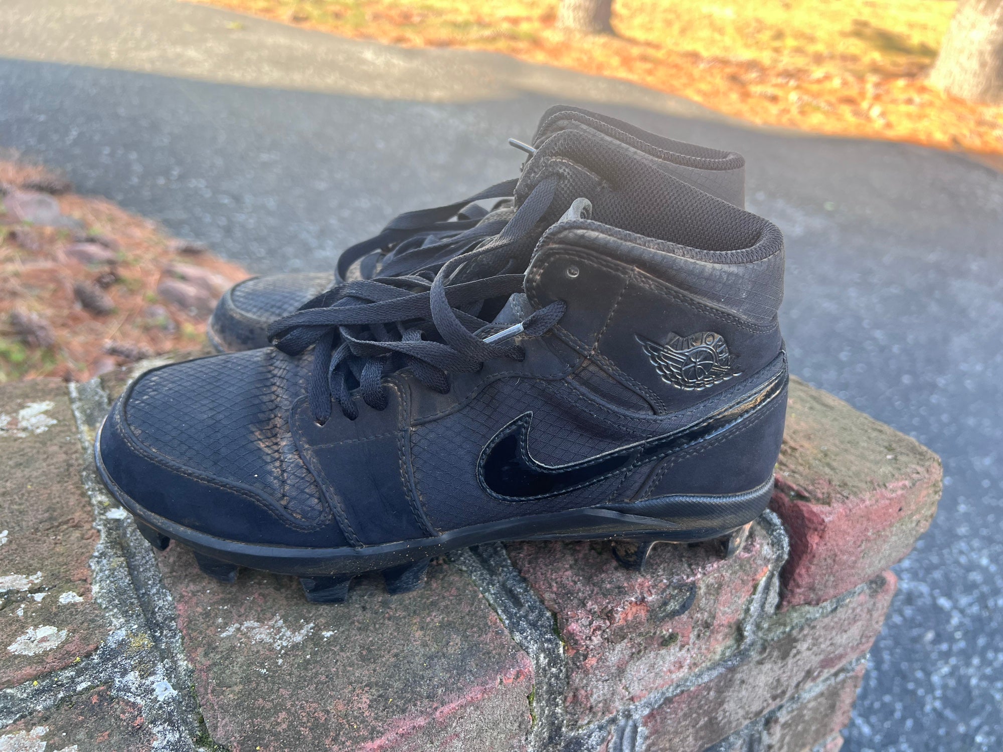 all black jordan cleats