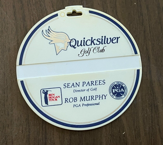 Quicksilver Golf Club MIDWAY, PENNSYLVANIA SUPER VINTAGE Plastic Golf Bag Tag!
