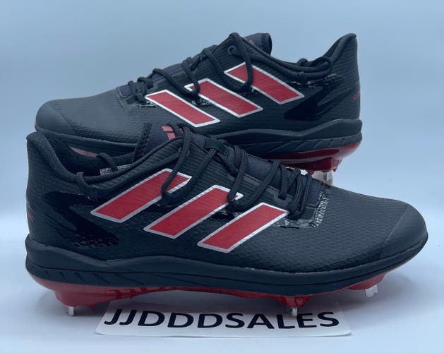 Adidas Adizero Afterburner 8 Metal Baseball Cleats Black Red H00976 Men Sz 12
