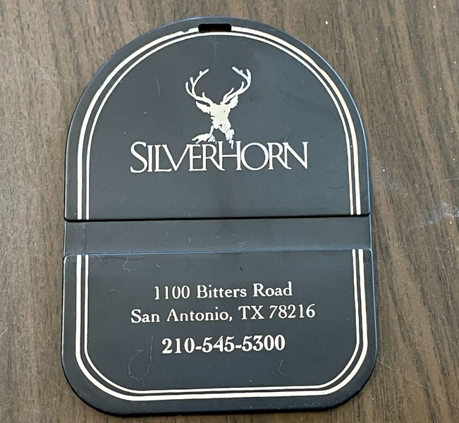 Silverhorn Golf Club SAN ANTONIO, TEXAS SUPER VINTAGE Plastic Golf Bag Tag!