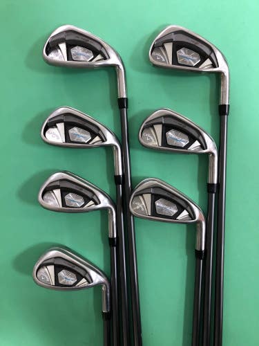 Used Callaway Rogue X Right-Handed Graphite Iron Set (#5 - #9, PW, AW)