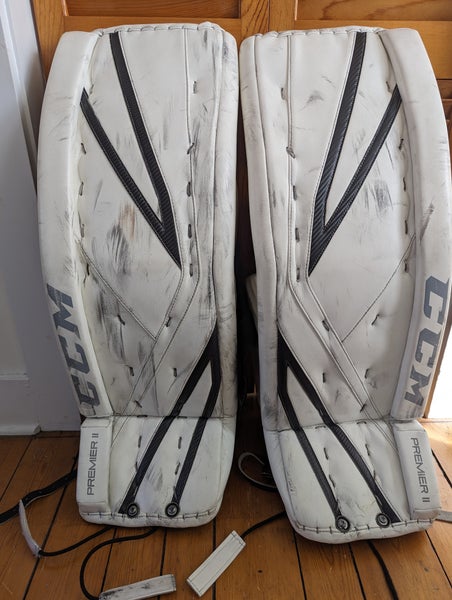 Used 35" CCM Premier II Pro Goalie Leg Pads Pro Stock