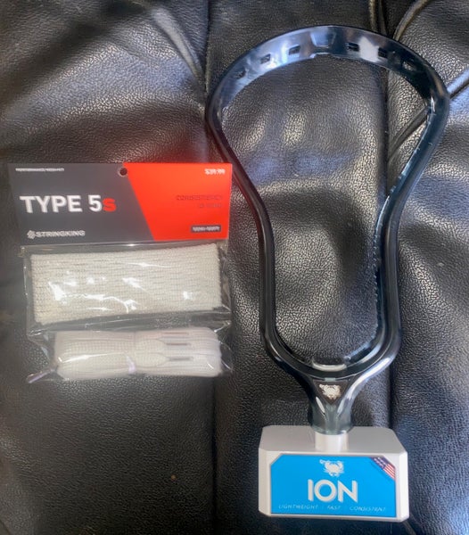 New!! ECD Ion Lacrosse Head BLACK w Stringking 5s Complete Mesh kit valued at $39.99!!