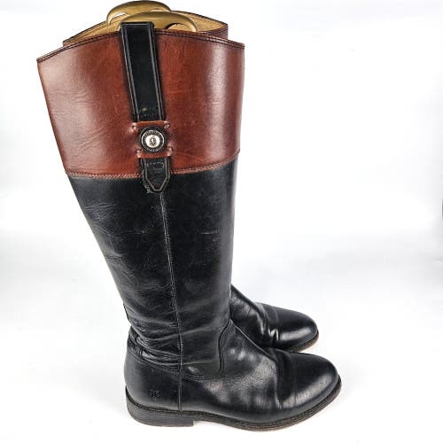 Frye Jayden Button Tall Black Leather Knee High Riding Boots Women's Size 10 B