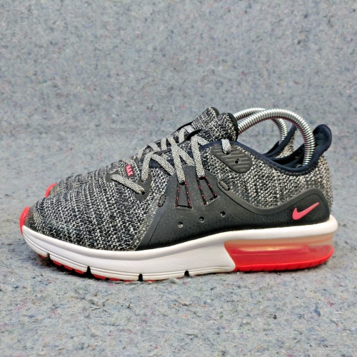 Nike Air Max Sequent 3 Girls Running Shoes Size 7Y Black Knit 922885-001