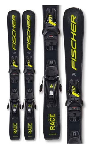 NEW FISCHER RC FIRE SKIS SIZE 140 CM WITH FISCHER FS7 BINDINGS