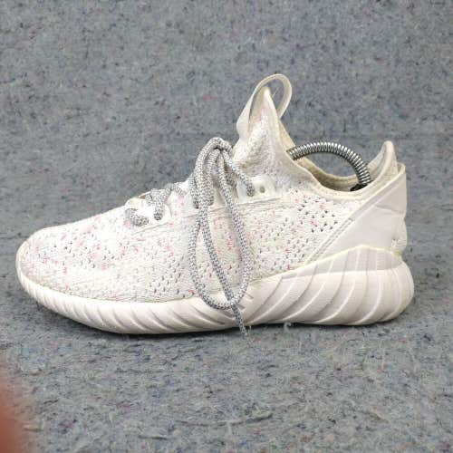 Adidas Tubular Doom Sock Primeknit Boys Size 4Y Running Shoes White Sneakers
