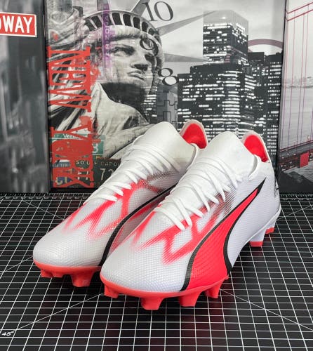 Puma Ultra Match FG AG Soccer Cleats Mens Sz 11.5 Shoes White Red 107347-01 NEW
