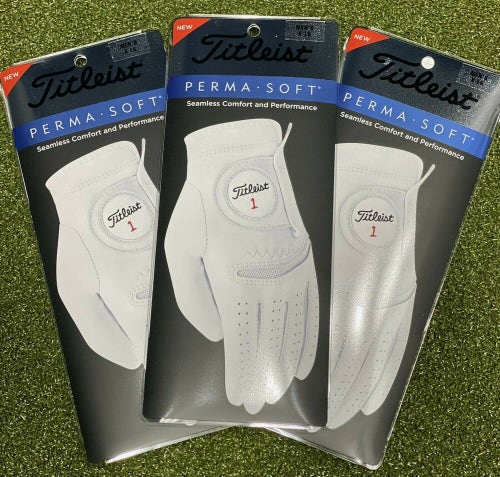 Titleist Perma Soft Leather Golf Glove 3-Pack Bundle Lot Extra Large XL #84225