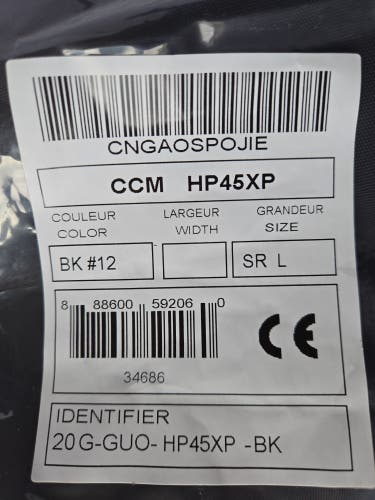 new CCM HP45X Large black pro stock pants