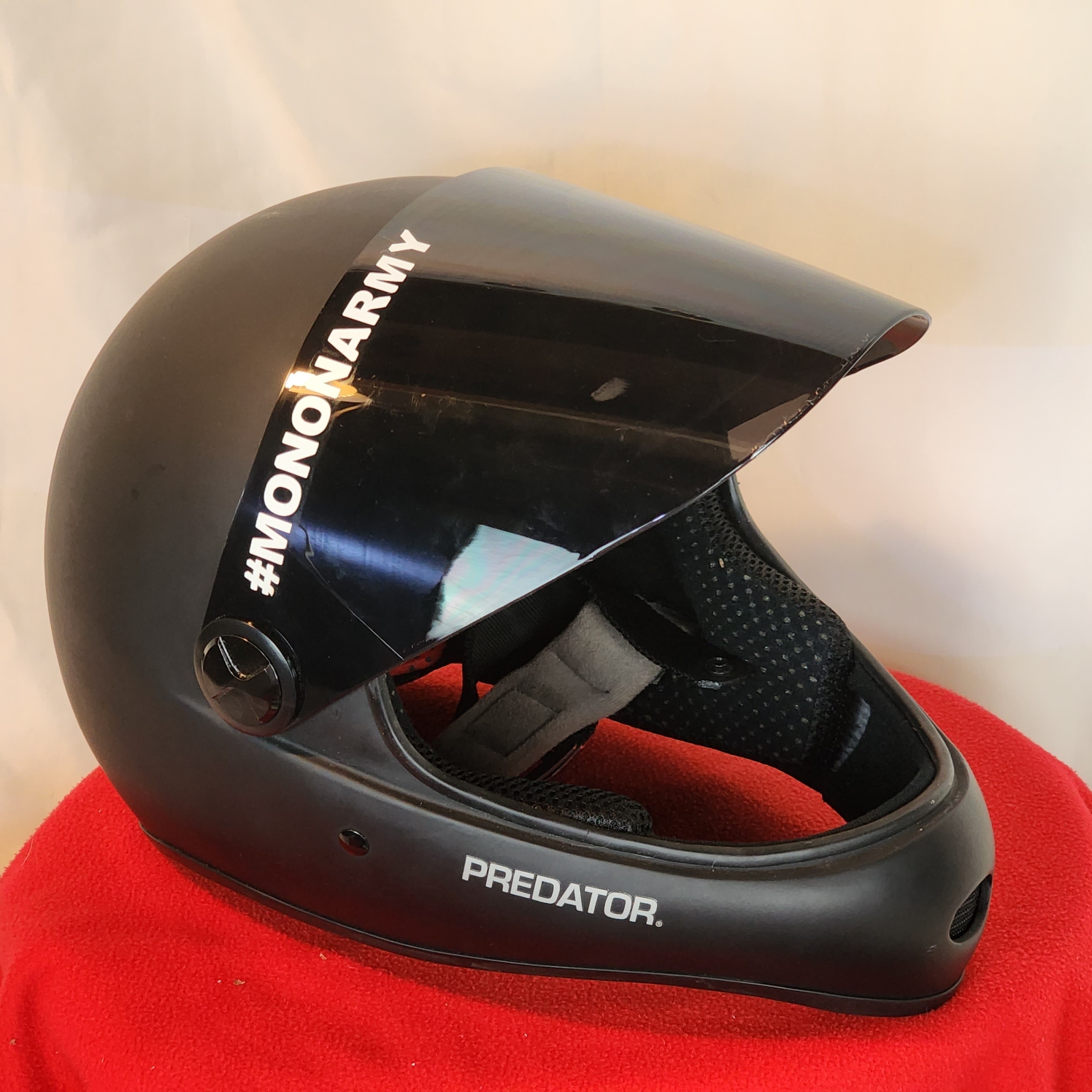 Predator Matte Black DH-6 Lightweight Fiberglass Riding Helmet with Additional Clear Visor OSFM