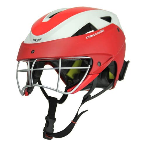 Cascade LX Womens/Girls Lacrosse Headgear & Goggle Helmet (NEW) Scarlet Red