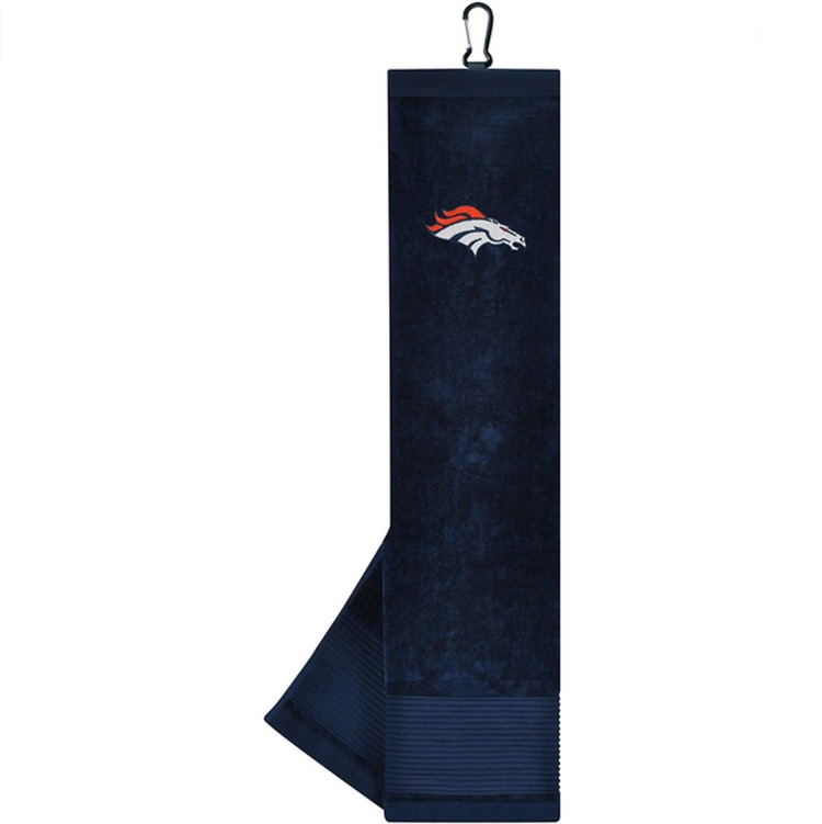 NEW Team Effort Denver Broncos Face/Club Tri-Fold Embroidered Golf Towel