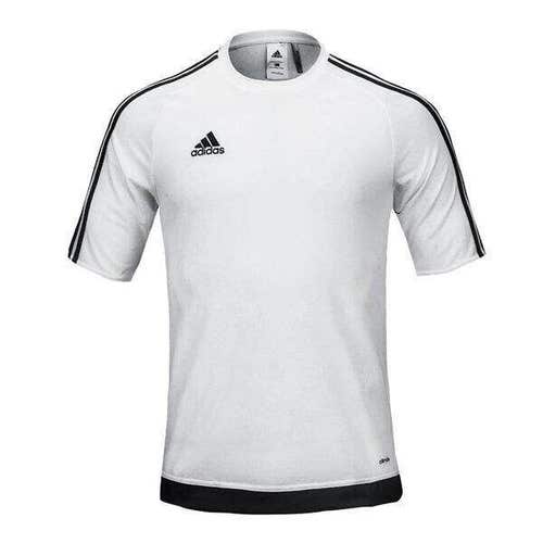 Adidas Mens Estro 15 S16146 Size Medium White Black SS Soccer Jersey NWT