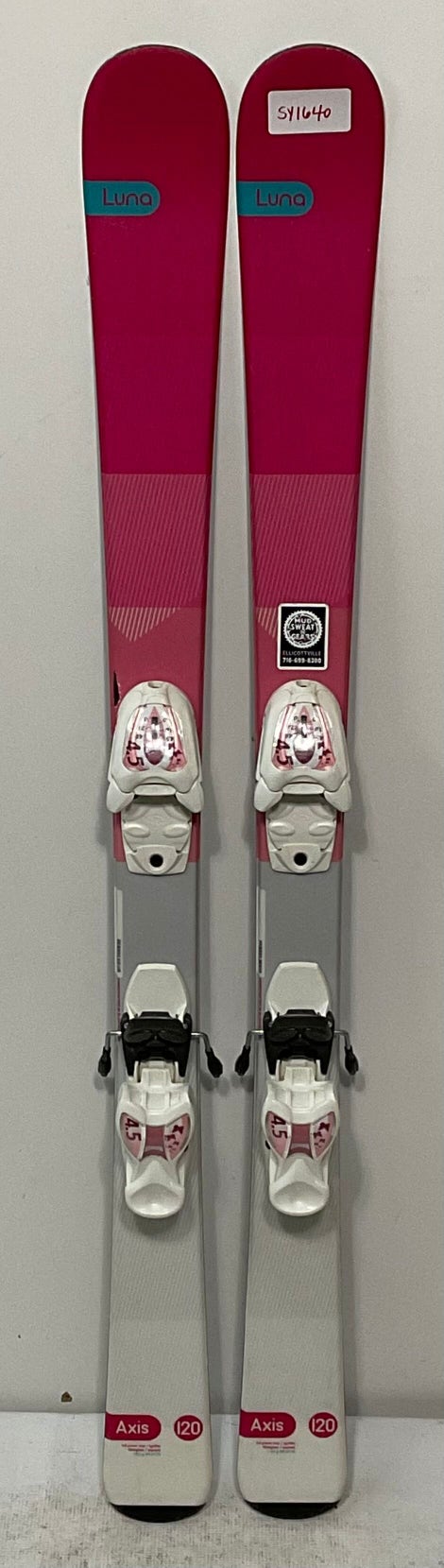 Used Kid's Axis 120cm Luna Skis With Marker 4.5 Bindings (SY1640)
