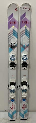 Used Kid's Volkl 110cm Chica Skis With Marker 4.5 Bindings (SY1637)