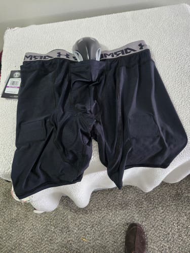 Brand New w/Tags Black Under Armour Compression XXL Shorts & Cup