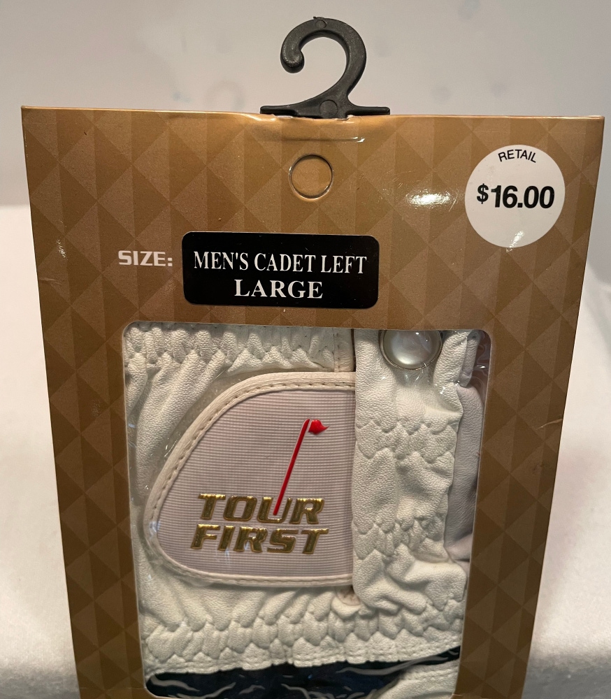 Tour First Golf Glove-Men’s cadet left large.-white -brand new