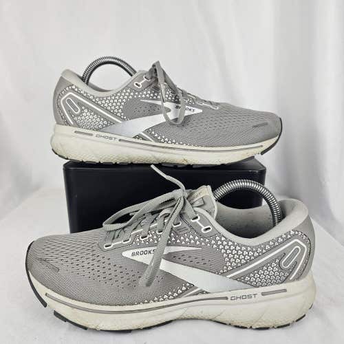 Brooks Women's Ghost 14 Neutral Grey White Running Comfort Shoes Size 9 B