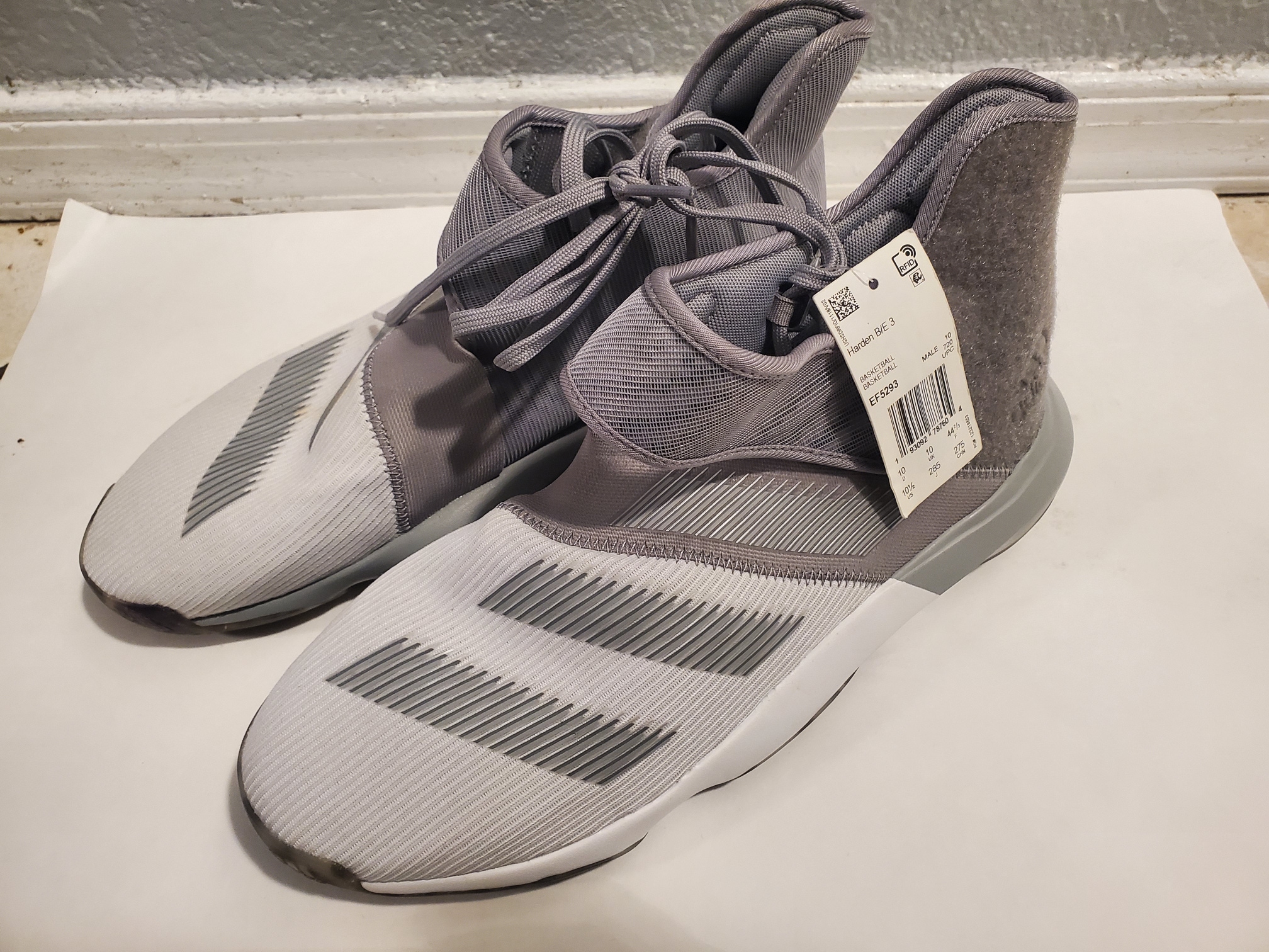 Adidas Harden B/E 3 Men's Basketball Shoes Grey - Size 10.5