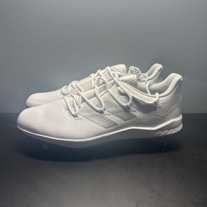 White Men's Metal Adidas Cleats