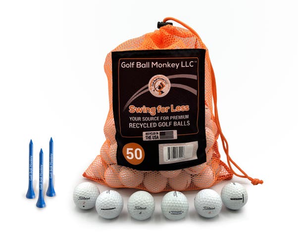 50 Golf Balls-  Titleist Mix - AAAA  w/ Tees and Mesh Bag