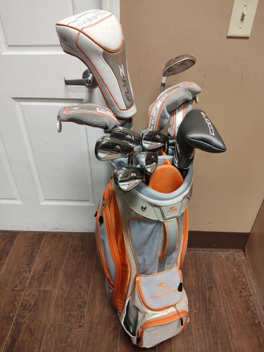 Cobra FLy XL Orange 12 Piece Ladies Flex Graphite Complete Golf Set Cart Bag