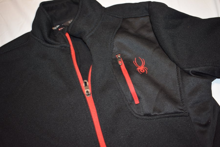 Spyder Full-Zip Winter Sports Jacket, Black/Red, Youth XL (18-20) - Top Condition!